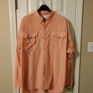Columbia button up peach.